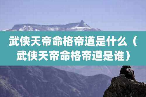 武侠天帝命格帝道是什么（武侠天帝命格帝道是谁）