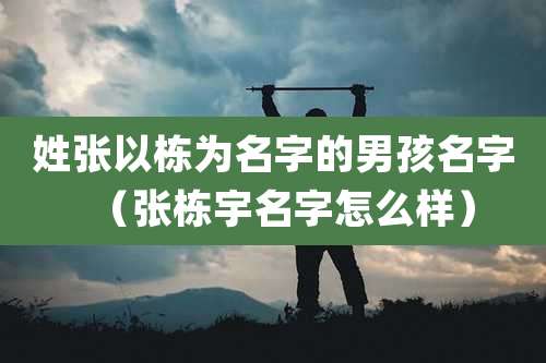 姓张以栋为名字的男孩名字（张栋宇名字怎么样）