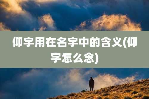仰字用在名字中的含义(仰字怎么念)