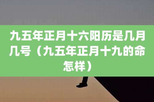 九五年正月十六阳历是几月几号（九五年正月十九的命怎样）