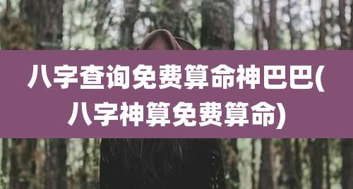 八字查询免费算命神巴巴(八字神算免费算命)