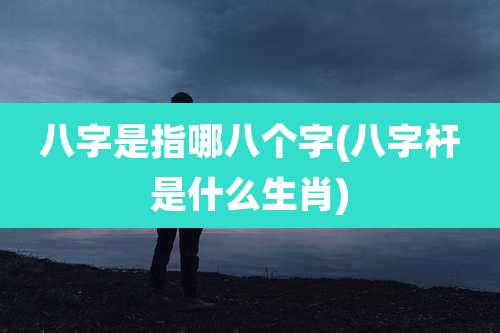 八字是指哪八个字(八字杆是什么生肖)