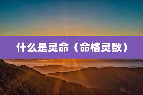 什么是灵命（命格灵数）