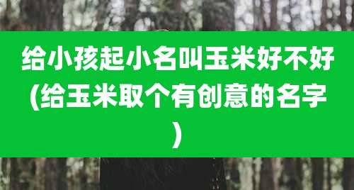 给小孩起小名叫玉米好不好(给玉米取个有创意的名字)