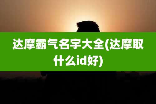 达摩霸气名字大全(达摩取什么id好)