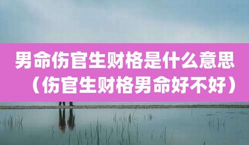 男命伤官生财格是什么意思（伤官生财格男命好不好）