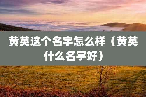 黄英这个名字怎么样（黄英什么名字好）