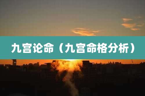 九宫论命（九宫命格分析）