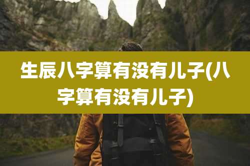 生辰八字算有没有儿子(八字算有没有儿子)
