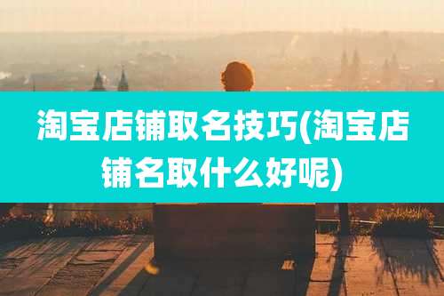 淘宝店铺取名技巧(淘宝店铺名取什么好呢)