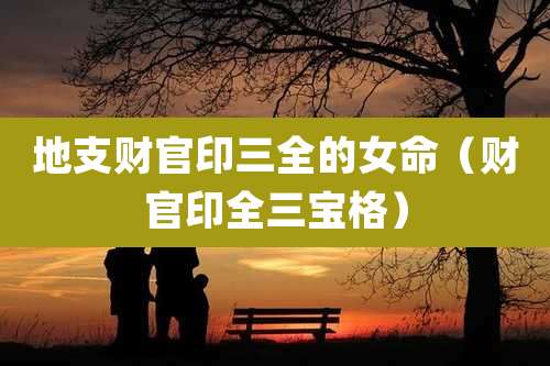 地支财官印三全的女命（财官印全三宝格）