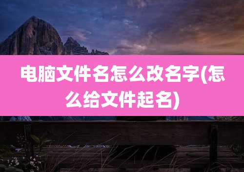 电脑文件名怎么改名字(怎么给文件起名)