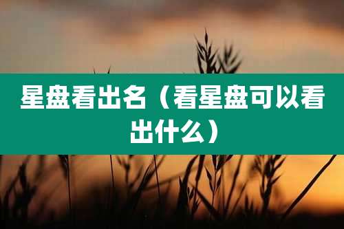 星盘看出名（看星盘可以看出什么）
