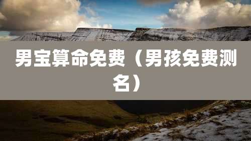 男宝算命免费（男孩免费测名）