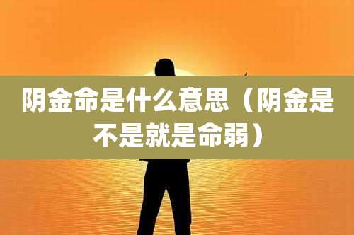 阴金命是什么意思（阴金是不是就是命弱）