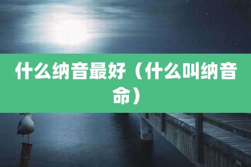 什么纳音最好（什么叫纳音命）