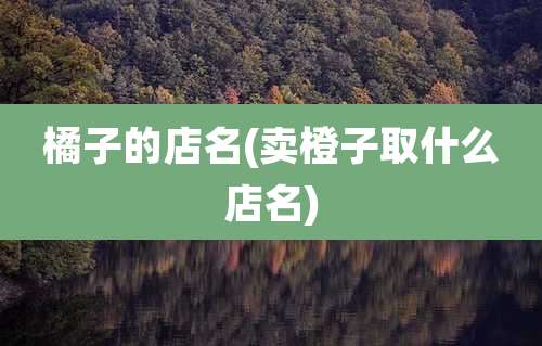 橘子的店名(卖橙子取什么店名)
