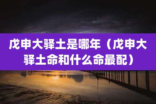 戊申大驿土是哪年（戊申大驿土命和什么命最配）