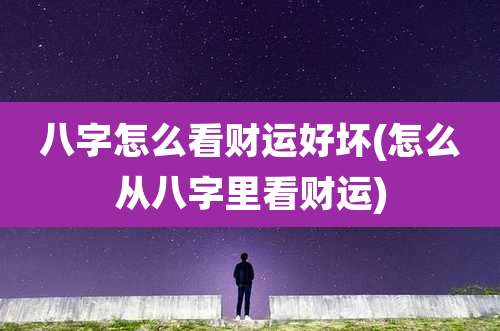 八字怎么看财运好坏(怎么从八字里看财运)