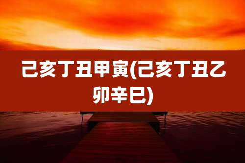 己亥丁丑甲寅(己亥丁丑乙卯辛巳)