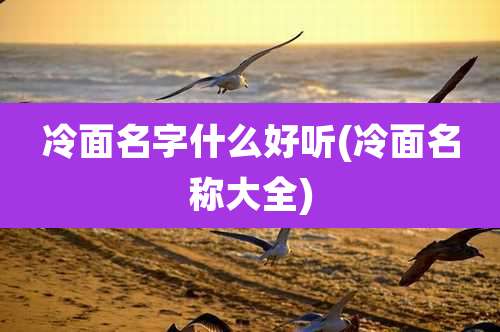 冷面名字什么好听(冷面名称大全)