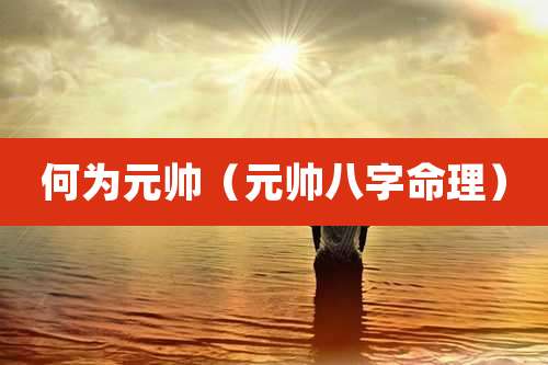 何为元帅（元帅八字命理）