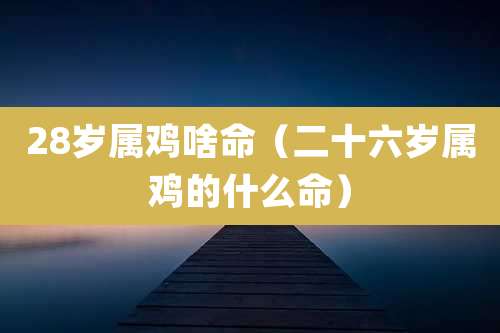 28岁属鸡啥命（二十六岁属鸡的什么命）