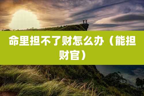 命里担不了财怎么办（能担财官）