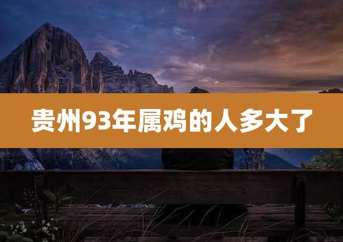 贵州93年属鸡的人多大了