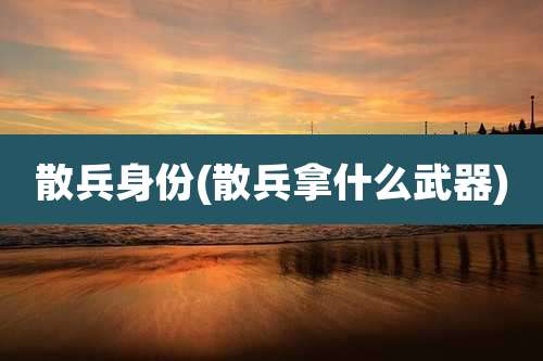 散兵身份(散兵拿什么武器)