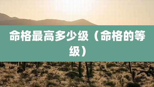 命格最高多少级(命格的等级)
