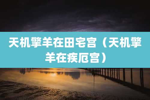 天机擎羊在田宅宫（天机擎羊在疾厄宫）