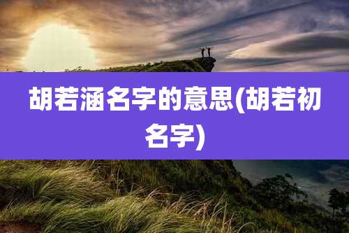 胡若涵名字的意思(胡若初名字)