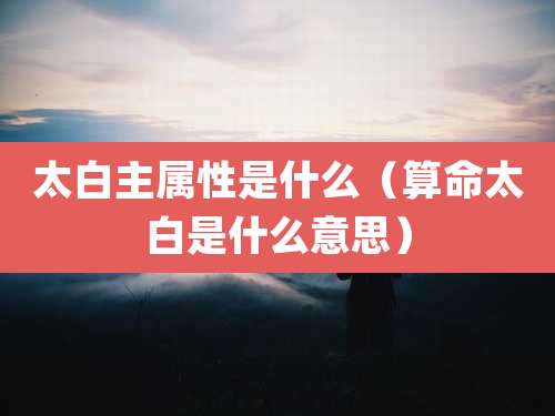 太白主属性是什么（算命太白是什么意思）