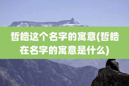 哲皓这个名字的寓意(哲皓在名字的寓意是什么)