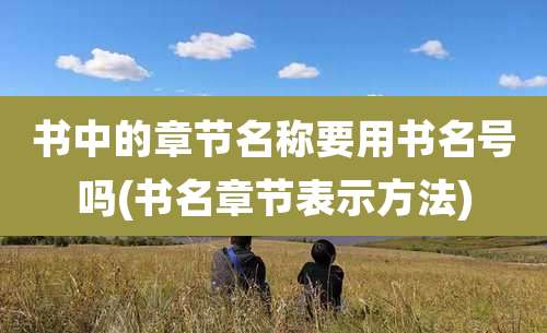 书中的章节名称要用书名号吗(书名章节表示方法)