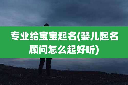 专业给宝宝起名(婴儿起名顾问怎么起好听)