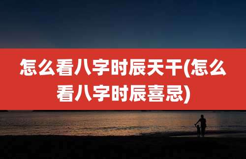 怎么看八字时辰天干(怎么看八字时辰喜忌)