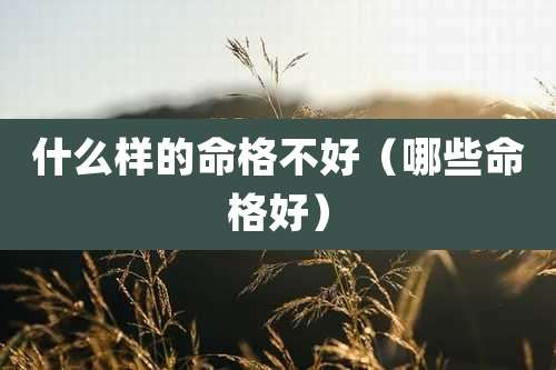 什么样的命格不好（哪些命格好）
