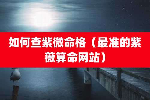 如何查紫微命格（最准的紫薇算命网站）