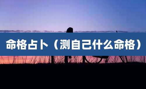 命格占卜（测自己什么命格）