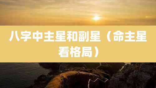 八字中主星和副星（命主星看格局）