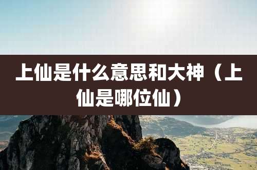 上仙是什么意思和大神（上仙是哪位仙）