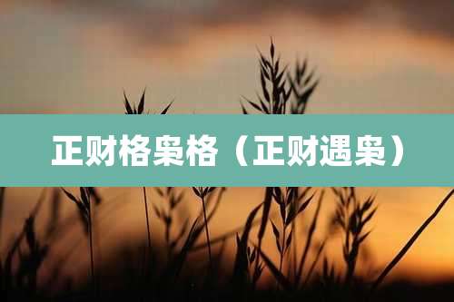 正财格枭格（正财遇枭）