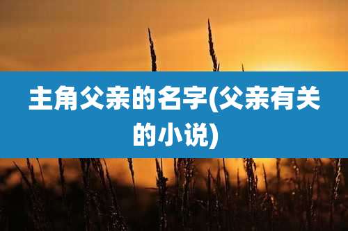 主角父亲的名字(父亲有关的小说)