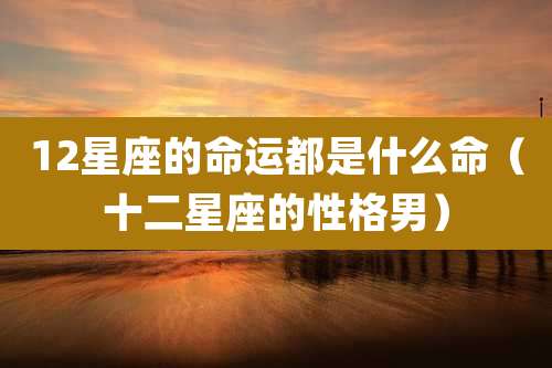 12星座的命运都是什么命（十二星座的性格男）