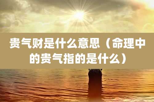 贵气财是什么意思（命理中的贵气指的是什么）