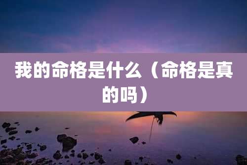 我的命格是什么（命格是真的吗）