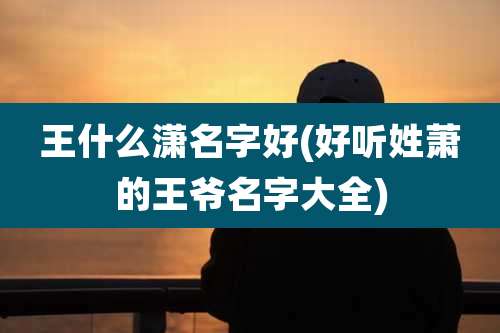 王什么潇名字好(好听姓萧的王爷名字大全)