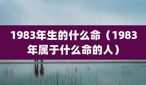 1983年生的什么命（1983年属于什么命的人）